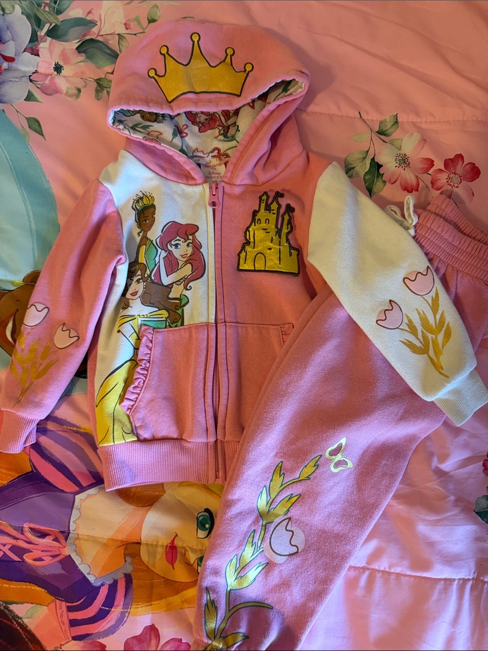 Disney Pink Princess Hoodie & Joggers Set